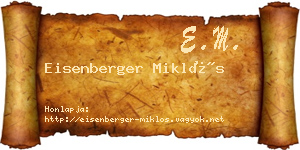 Eisenberger Miklós névjegykártya