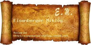 Eisenberger Miklós névjegykártya